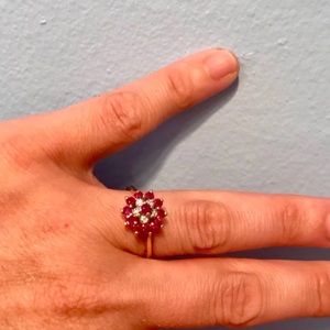 Vintage Genuine Ruby Diamond Ring